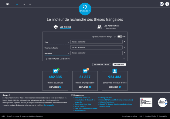 Page d'accueil de theses.fr